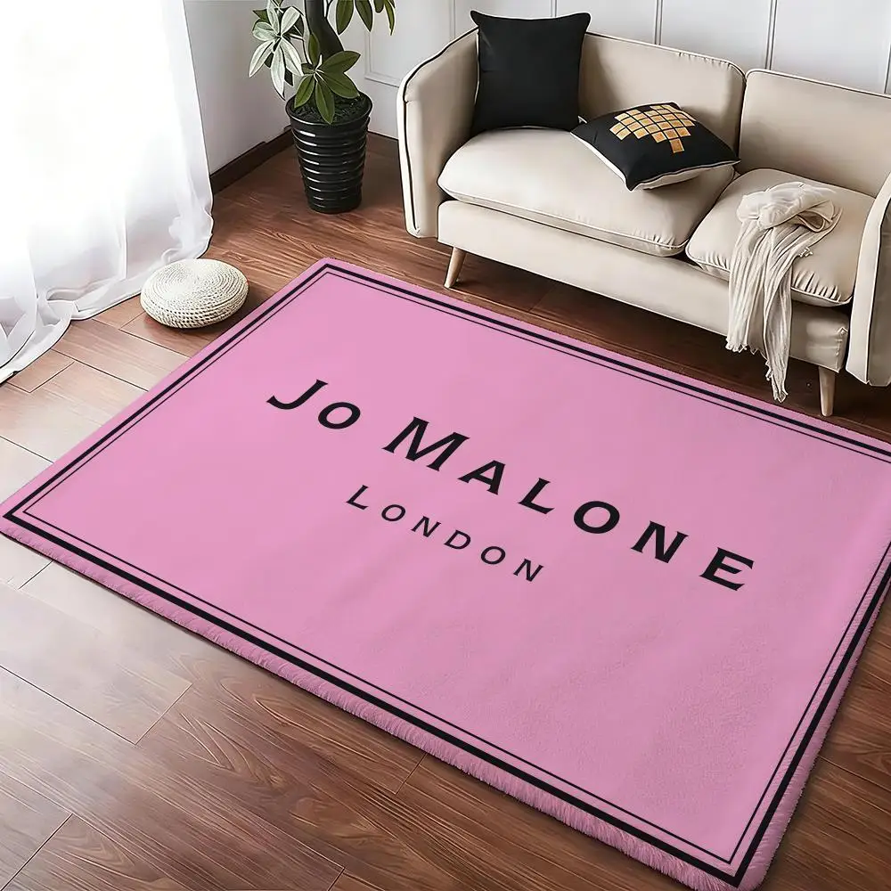J-Jo M-Malone LOGO Fashion Floor Mat Cozy Flannel Soft Thick Non-Slip Mat For Living Room Bedroom Kitchen Decor Rugs