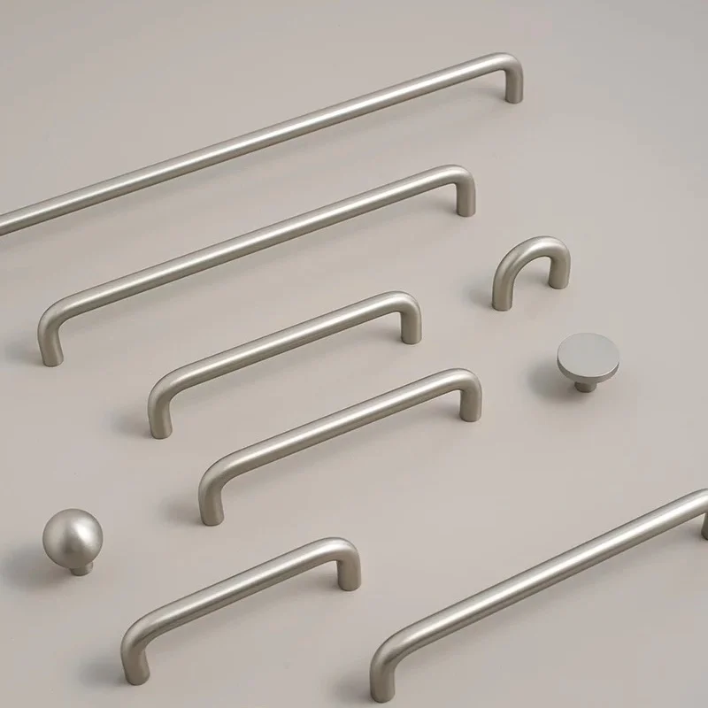 Matte Nickel Brushed Kitchen Cabinet Storage Handles Silver Wardrobe Closet Pull Morern Cupboard Drawer Knobs Furniture Handles