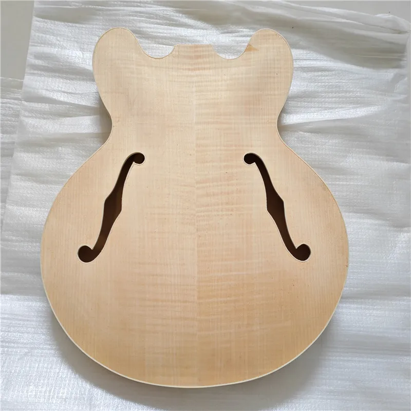 6 Strings Jazz Electric Guitar Body, Semi Hollow F Hole Barrel Body No Paint BJ290 291