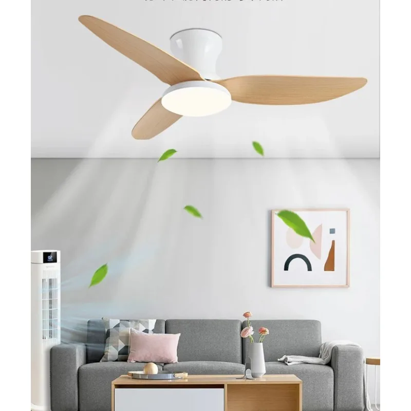 Modern Low Floor DC Motor 30W Ceiling Fans With Remote Control Black White Simple Ceiling Fan With 30W Light Home Fan 110V 220V