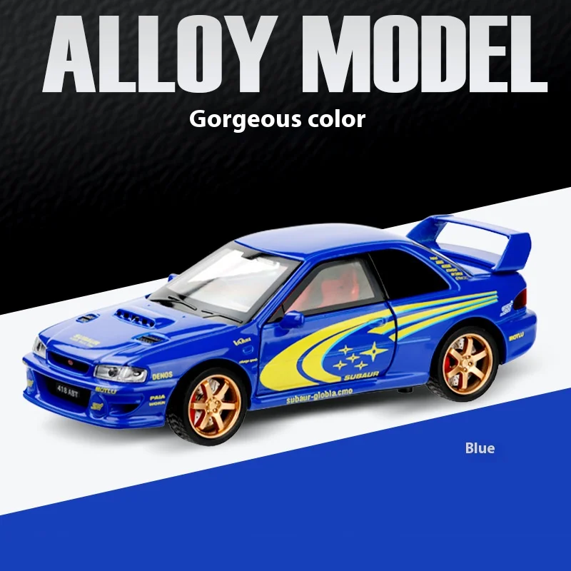 

1:32 Subaru Impreza Rally Alloy Car Model Simulation Sound Light Toys Sedan Festival Gifts For Boys