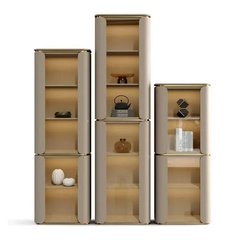 

Italian minimalist living room decorative cabinet villa light luxury floor high-end wine cabinet simple