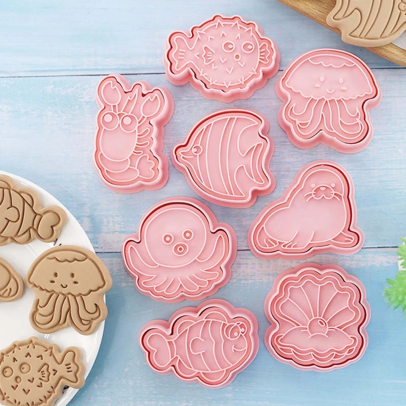 8 paczek kształcie życia morskiego forma do ciastek Cartoon forma do cięcia foremki do ciastek gadżety do pieczenia ciastek