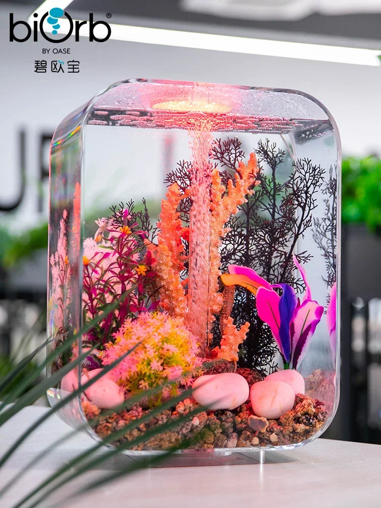 Small Fish Tank Living Room Art Waterscape Care-Free Aquarium Creative