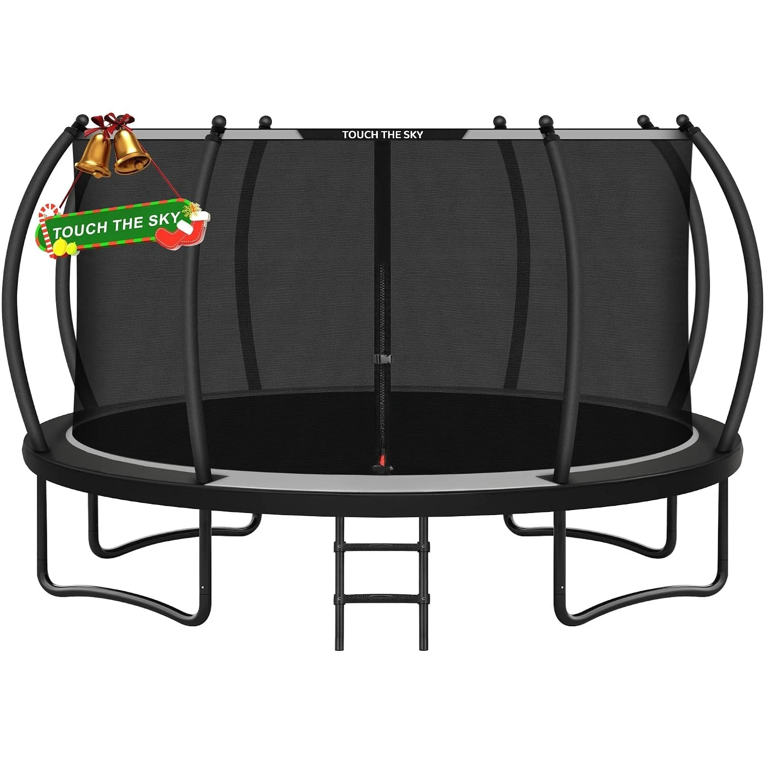 10FT 12FT 14FT 16FT Outdoor Recreational Trampoline with Enclosure Net, Bolt-Free Design Yard Trampoline with Wide, Customized
