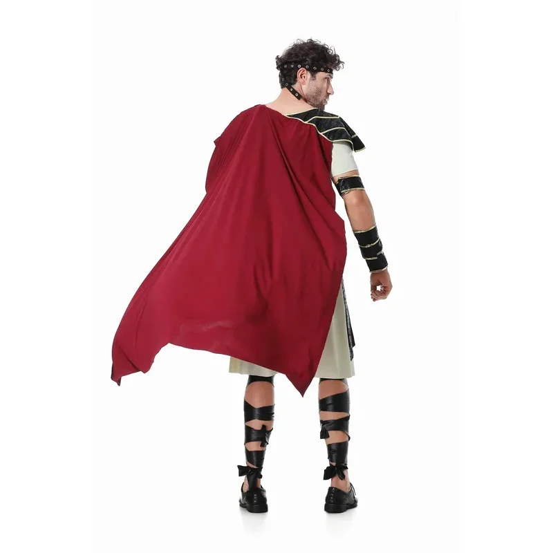 Disfraz de guerrero caballero real romano cíMedieval, disfraz de Halloween para hombres, Carnaval para adultos, gladiadores europeos, capa de soldado
