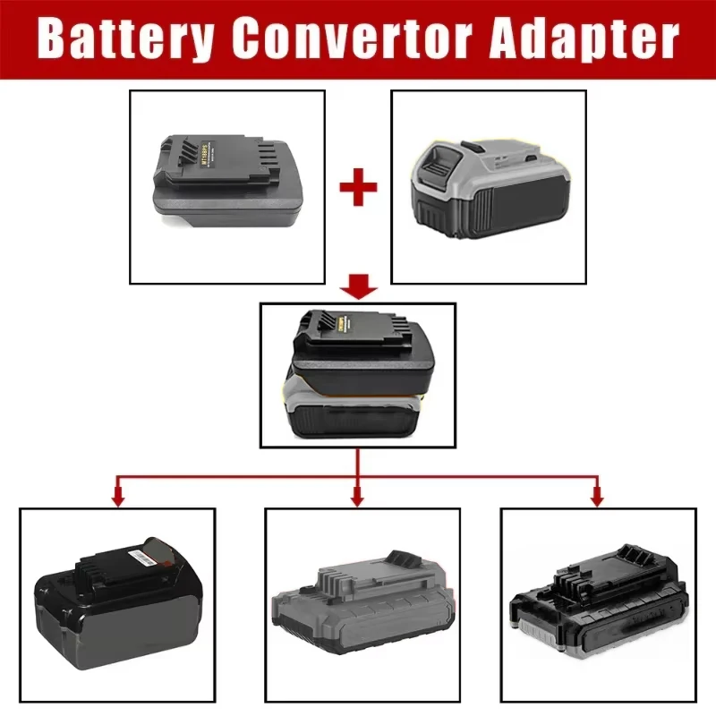 Battery Adapter For Dewaltt，18v Lithium Battery Converted To For Black&Decker/Porter-Cable/Stanley，18V 20V Battery Power Tool