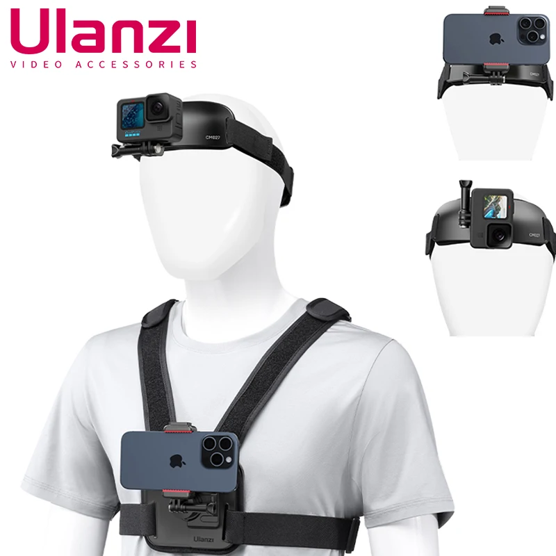 

Ulanzi CM027 Chest Head Strap Mount Belt Phone For iPhone 15 14 Gopro insta360 x3 dji osmo Pocket 3 Action Camera Accessories