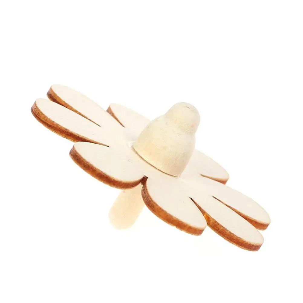 8 Pcs DIY Top Kids Gyroscope Wooden Spinning Toy Painting Toys Tops for Painted