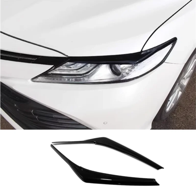 

Toyota Camry 2018-2021 фары из углеродного волокна, веки для бровей, хромированная накладка для улучшенного стайлинга автомобилей