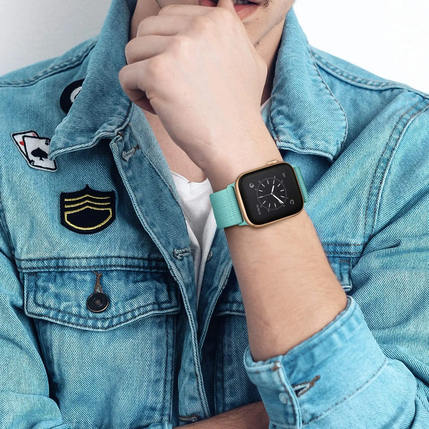 حزام نايلون لساعة أبل الترا 3 2 49 مللي متر 11 10 46/42 مللي متر 9 8 7 45/41 مللي متر شريط مرن قابل للتعديل iwatch 6 5 4 SE 44/40 مللي متر حزام الساعات