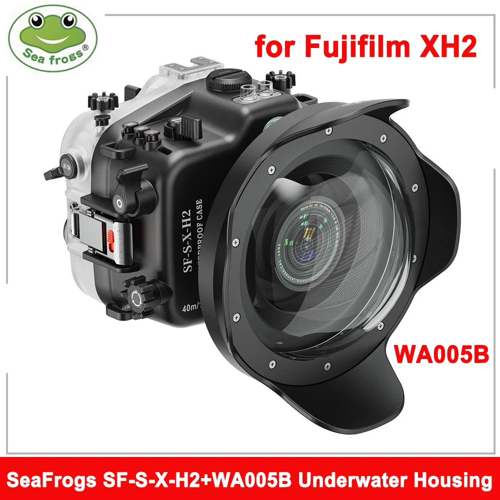 

SeaFrogs SF-S-X-H2 Underwater Housing with WA005B Dome Port Kit, 40M/130FT Professional Diving Waterproof Case for Fujifilm X-H2