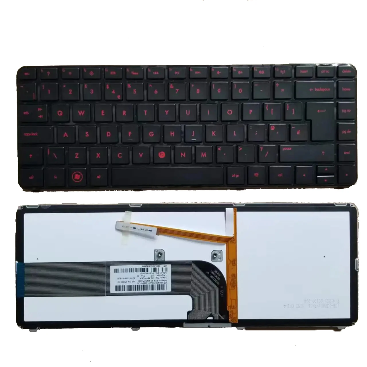 

New UK Keyboard For HP Pavilion DV4-3000 DV4-3100 DV4-4000 DM4-3000 DV4-3100 DV4t-3000 Series With Backlit Red