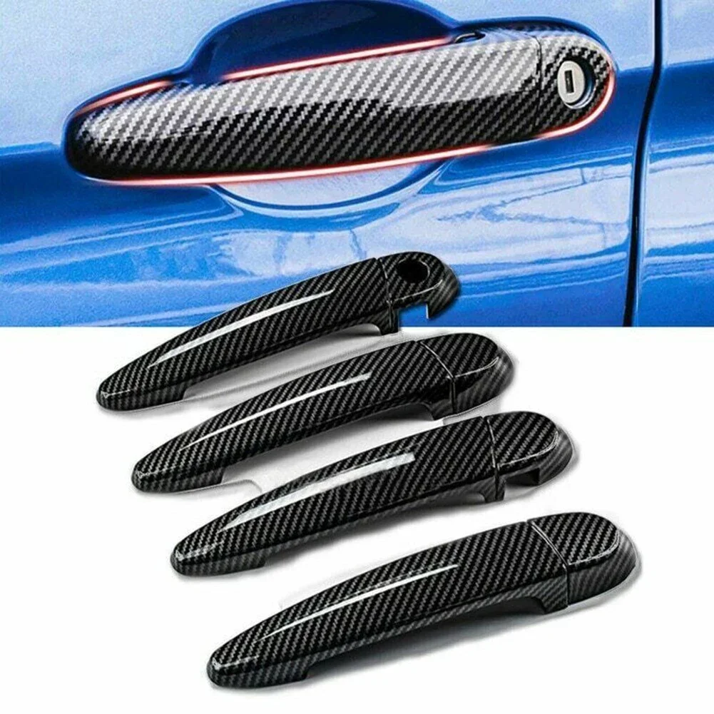 Carbon Fiber Door Handle Covers Trims For For For BMW 320i 328i 325i 2005-12 Car Door Handle Cover Trim Styling Accessories