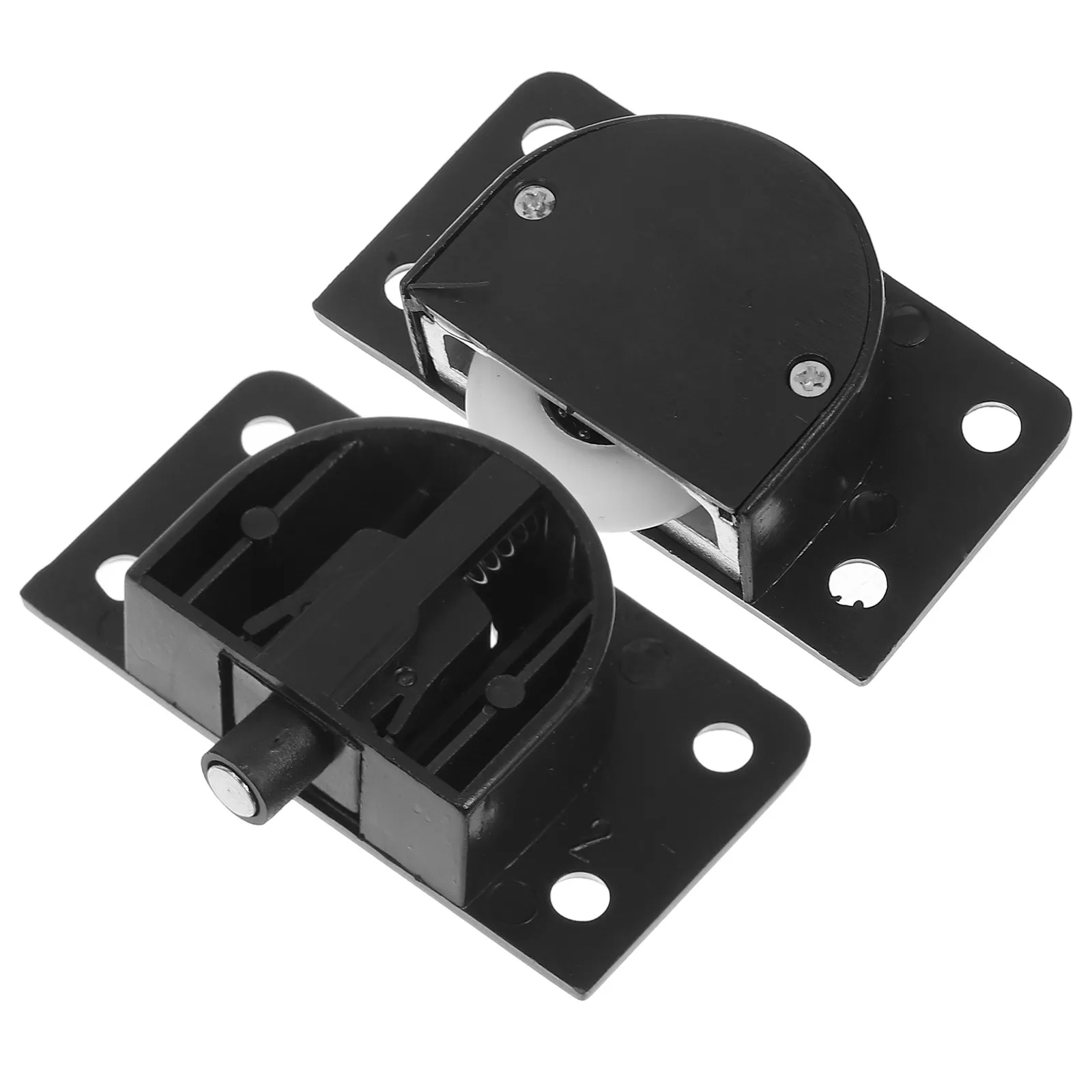 1Set Premium Sliding Wardrobe Door Rollers for Closet Cabinet Hardware Quiet Smooth Gliding Black Wheels Easy Push Pull