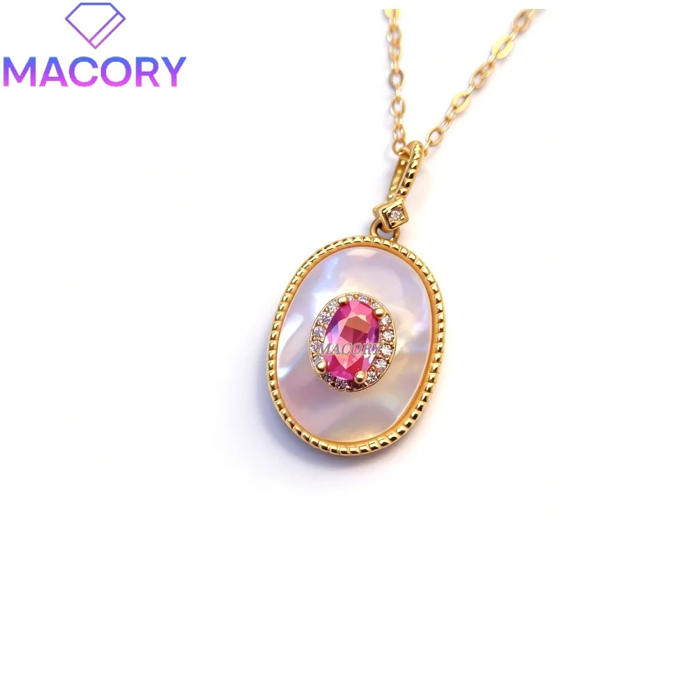 

Natural Pink Sapphire S925 Sterling Silver Women's Necklace Exquisite Fashion Jewelry Valentine's Day Christmas Anniversary Gift