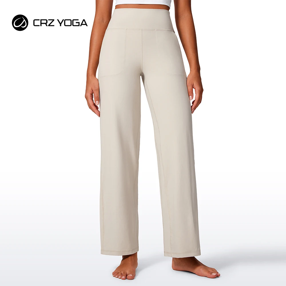 CRZ YOGA Womens Butterlift High Waisted Wide Leg Pants with Pockets 31