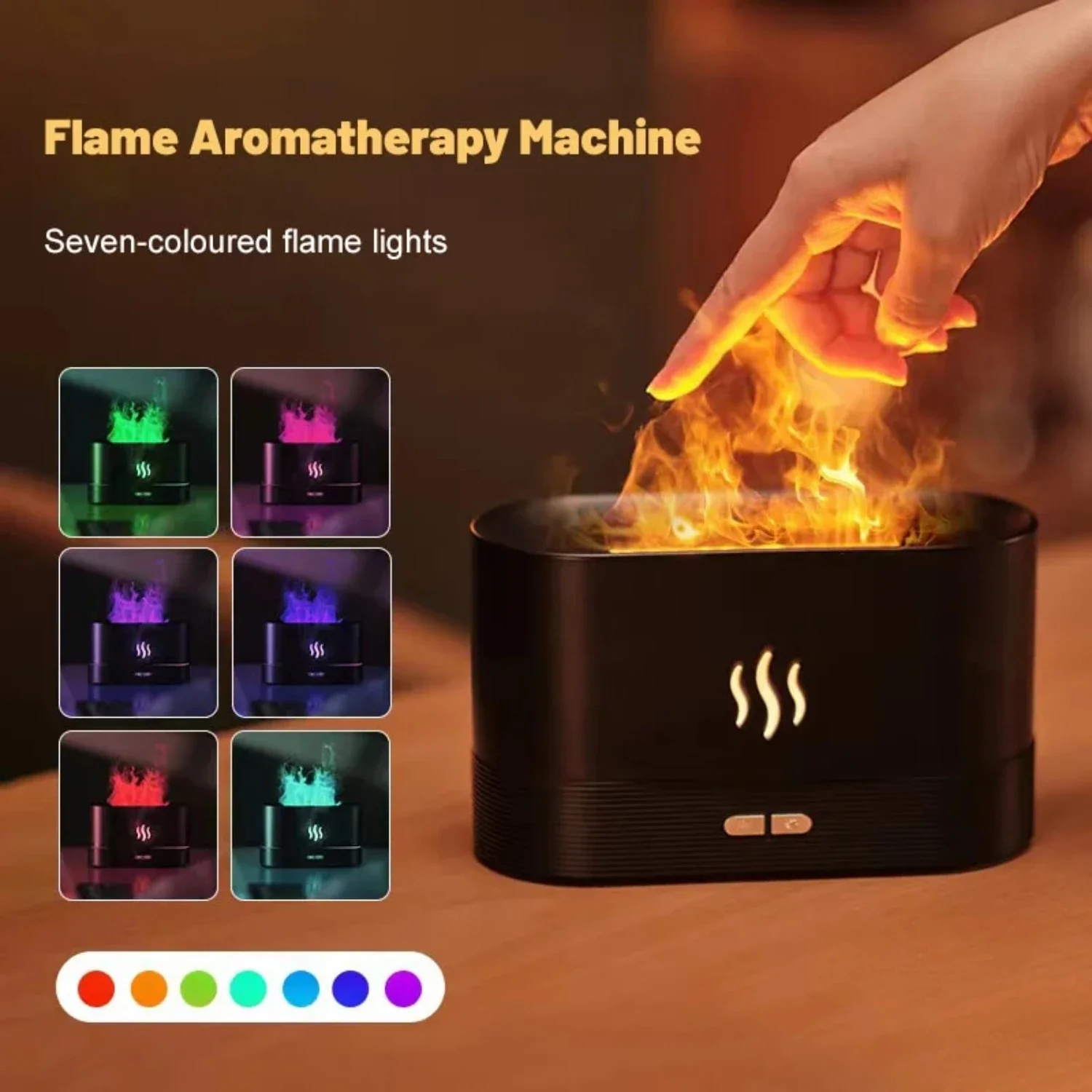 

Enhance your space with our Sophisticated, Vibrant, and Colorful Flame Ultrasonic Perfume Humidifier - Aromatherapy Diffuser for