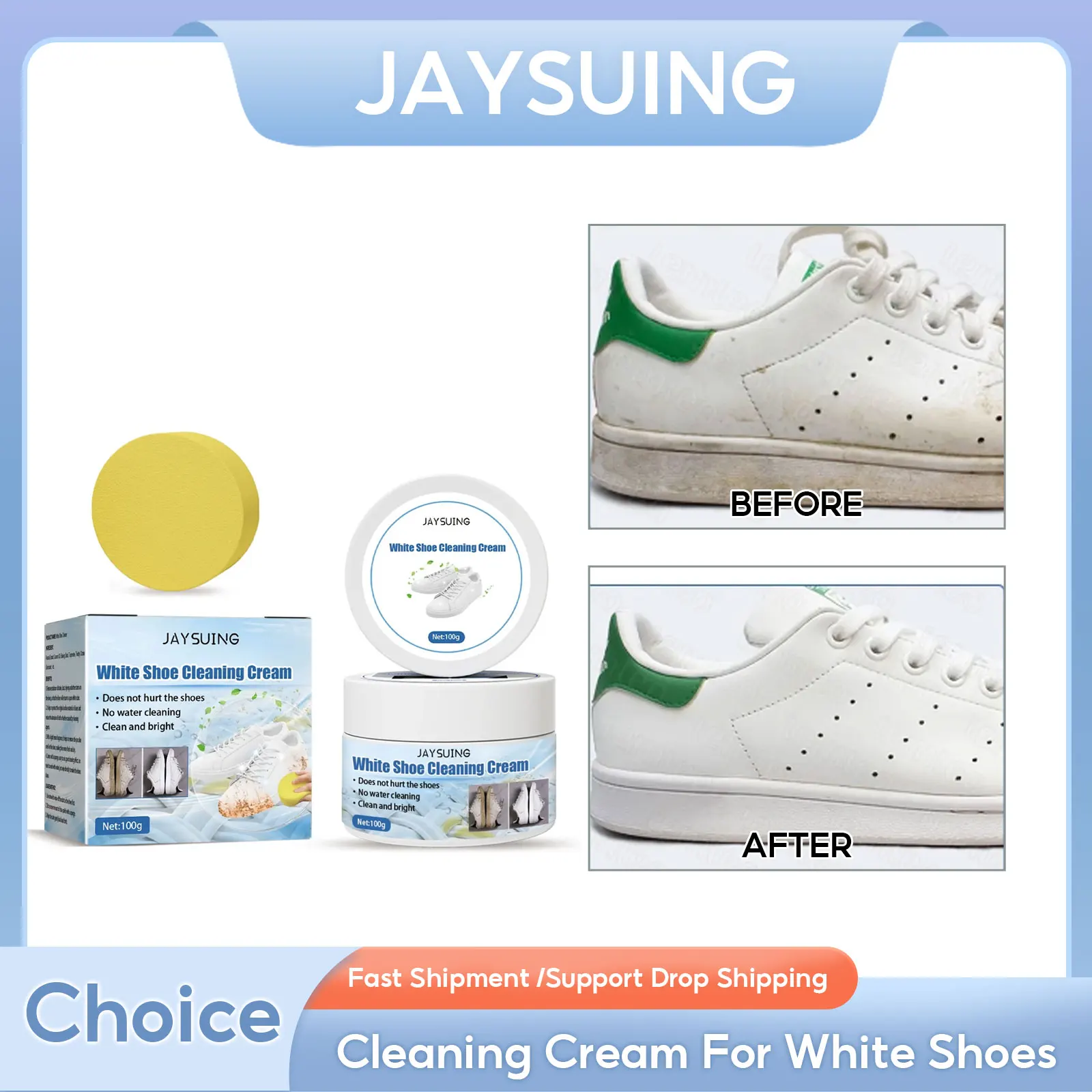 

Cleaning Cream For White Shoes Multifunctional Paste Cleaner With Wipe Sponge Remove Stain Yellow Antioxidan Deep Cleansing Tool