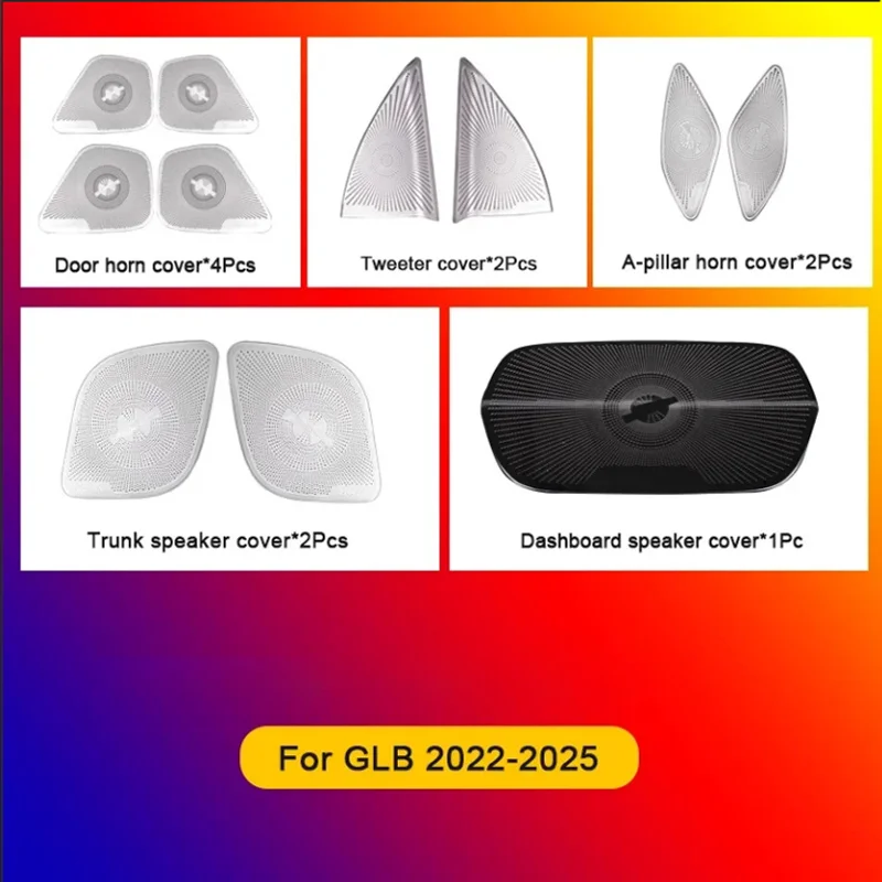 

Для Mercedes Benz GLB X247 2022 2023 2024 2025, крышка динамика на приборной панели, крышка динамика на двери багажника, крышка динамика A-столба