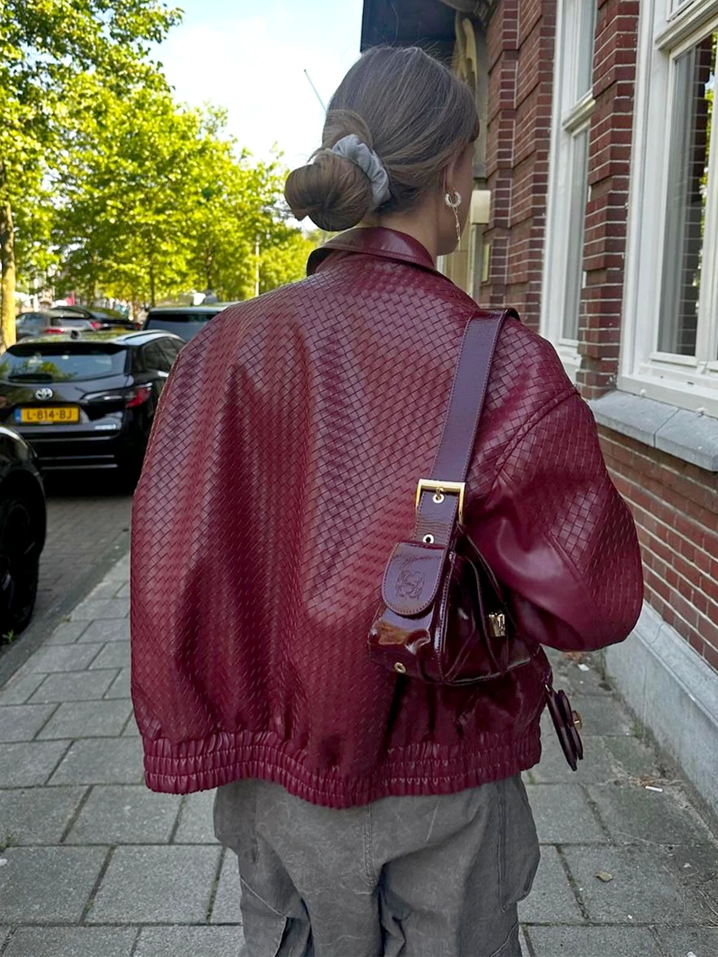 Dulzura 2025 الخريف موضة عادية بدوره إلى أسفل طوق سحاب أكمام طويلة سليم المنسوجة سترة جلدية نادي الحفلات نمط الشارع الملابس #5