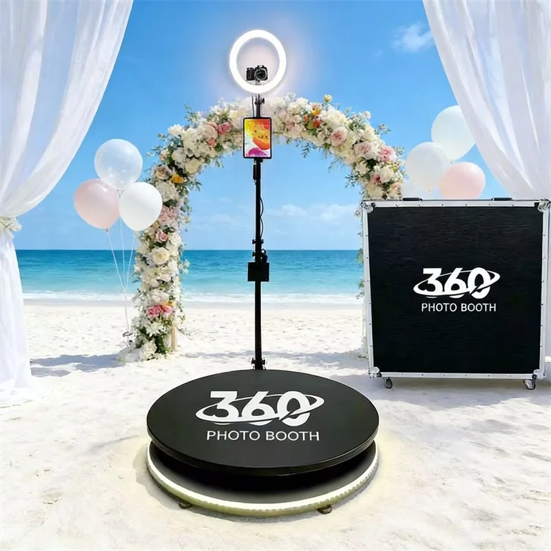 HOCHWERTIGE 360-GRAD-PANORAMA-ROTIERENDE FOTOKABINE, DIE Platz für 1-5 Personen bietet und für alle Arten von Zusammenkünften geeignet ist; ausgestattet mit einem Flightcase. – Detail 8