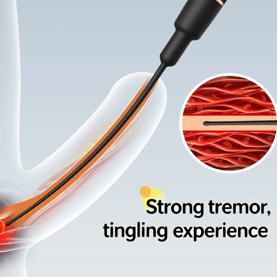 Whisper Quiet Urethral Vibrator for Men 10 Vibration Modes USB Rechargeable Silicone Male Sounding Rod for Prostate Stimulation view 2