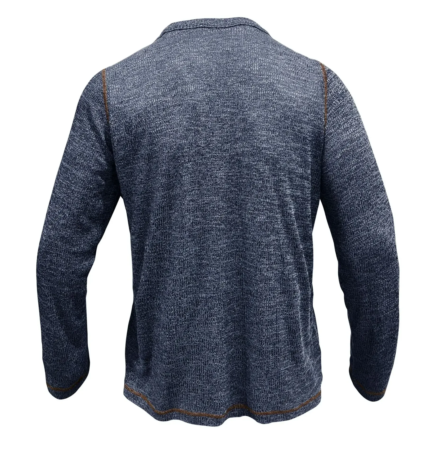 New Autumn Lace-up Knitted T-shirt Long Sleeve Tight Casual Mens Fashion Basic Sweater Tops Spring  Men's T shirt