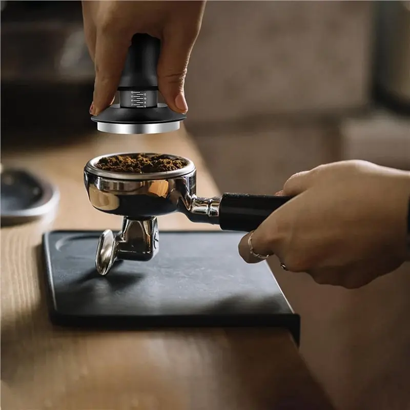 AB08-5X Coffee Espresso Tamper 51Mm With WDT Tool Calibrated Spring Loaded, With Silicone Mat, For Espresso Coffee Machine