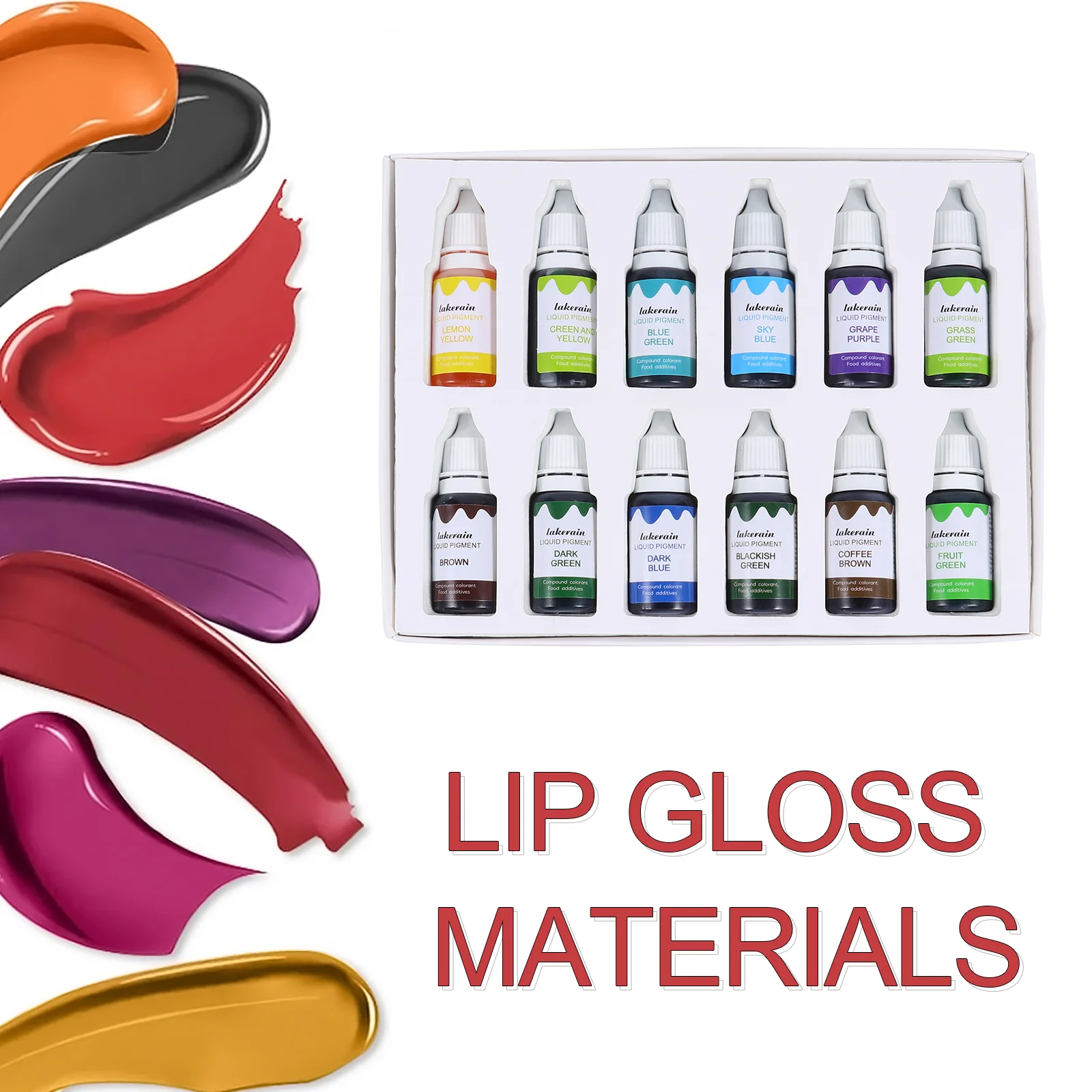 12 Pcs Lip Glaze Matéria Prima DIY Gloss Pigmento Coloração Planta Lipgloss Líquido