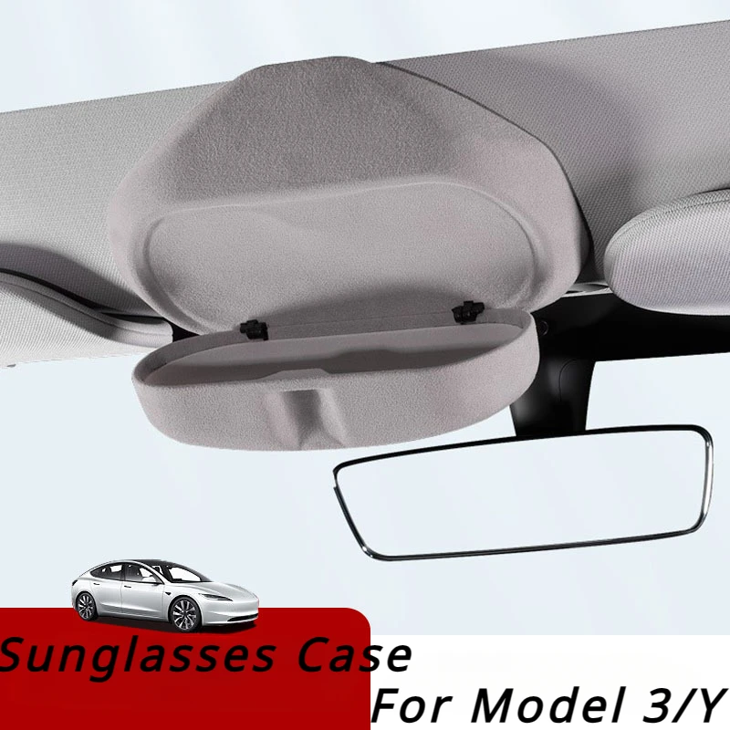 

Car Sunglasses Case Glasses Storage Box Holder for Tesla Model 3 Highland 2023 for Model Y/3 Sunglasses Storage Clip Car Roof