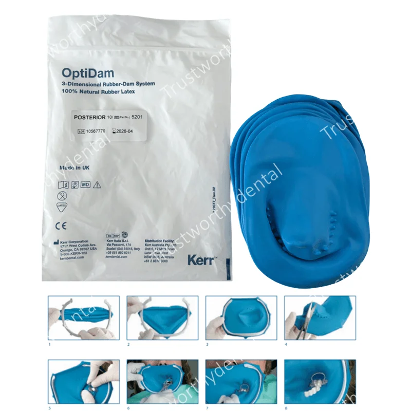 10Pcs Dental 3D Rubber Dam KERR OptiDam Latex Posterior Anterior Front Teeth Molar Natural 3-Dimensional Shape