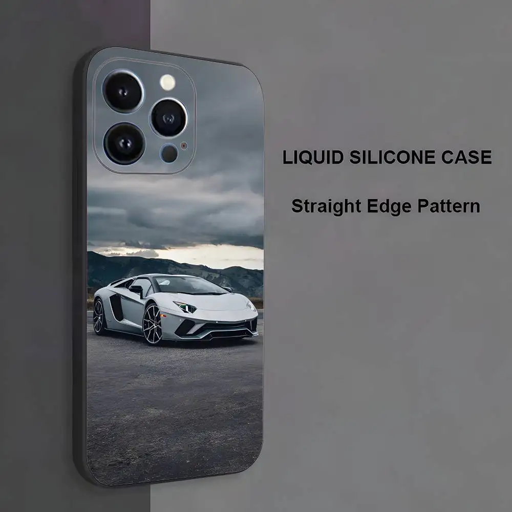 حافظة هاتف Cars-L-Lamborghinis-S لهاتف iPhone 17,16,15,14,13,12,11,Pro Max,XS,X,XR,SE,Mini,8,7,غطاء أسود من السيليكون الناعم