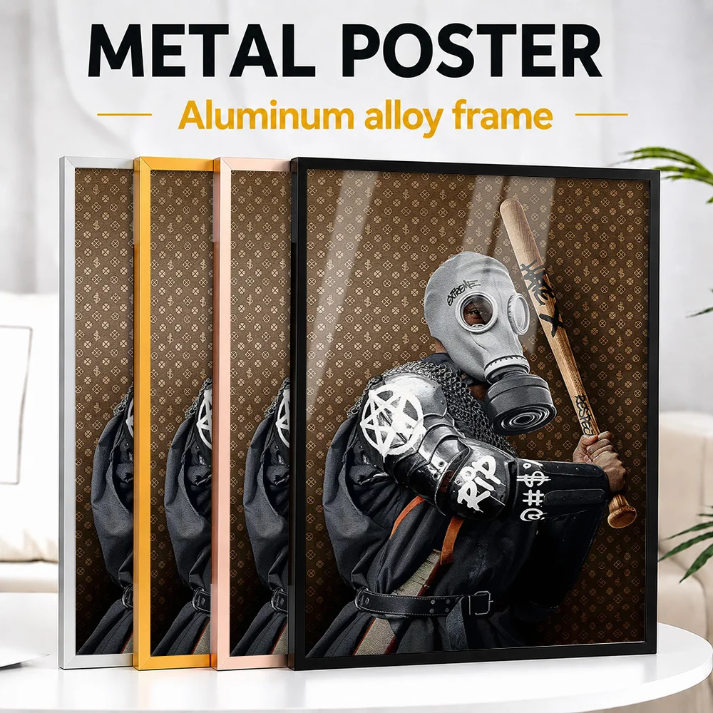 Gas Mask Baseball Rebel Framed Metal Poster Personalized Street Tribute Wall Art Designed For Studio And Creative Collectors