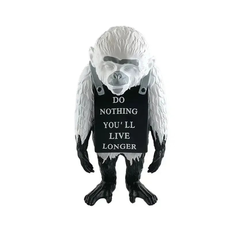 Banksy Co Branded Dolls Monkey Sign Estatueta, Minimalista e na moda, High Toys Gifts, 36cm