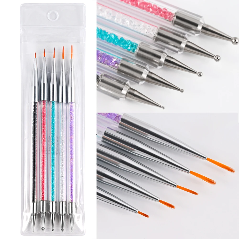 5/10 stücke Rosa/Schwarz Nail art Liner/Malerei Pinsel Ultra-dünne Linie Zeichnung Werkzeug 4/8/12/20/25mm Professionelle Nagel Liner Stift Werkzeug