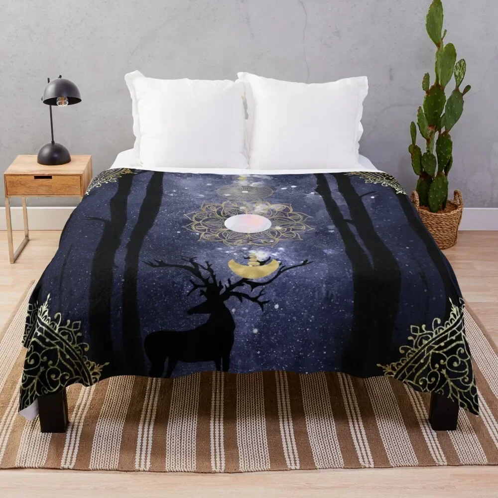 Magick Night Throw Blanket Beach christmas decoration Flannel Fabric Decoratives Blankets