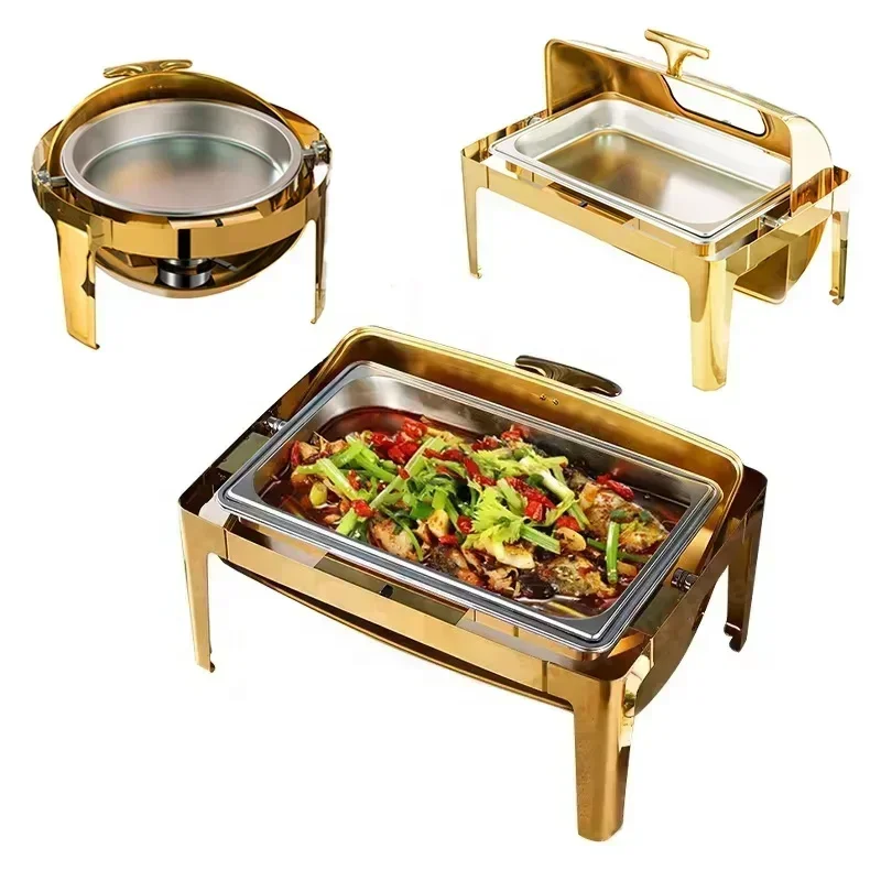 Catering Kitchenware Set Hot Pot Chafer Dishes Buffet Set Chafing Dishes Buffet Stove Food Buffet Display Warmer