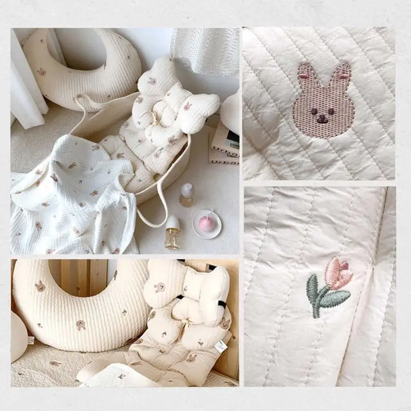 

Q22D Soft Cotton Stroller Pad Breathable 3D Mesh Changing Nappy Pad Pushchair Cushion