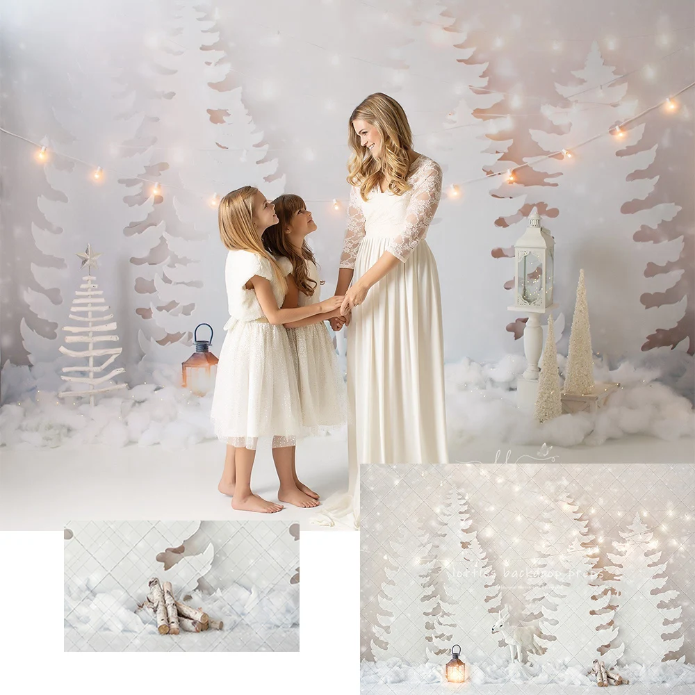 

Арктический лес, зимние фоны для детей и взрослых, детские фотосессии, рождественские снежинки, снежные деревья, фоны