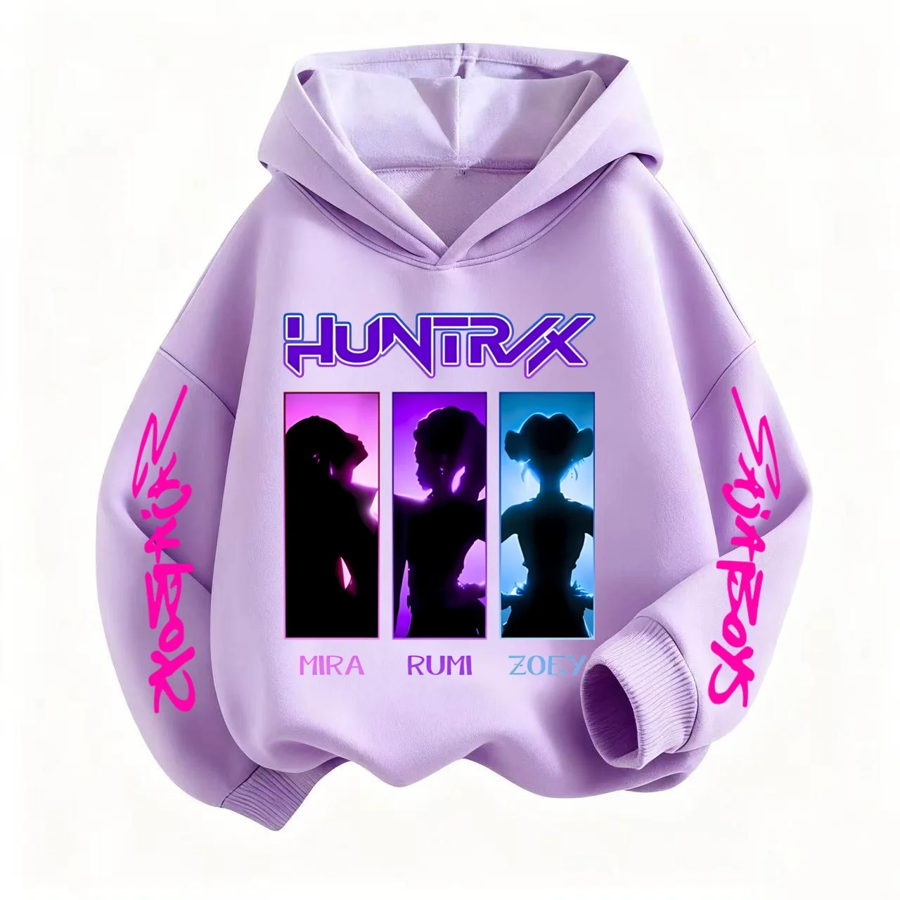 

2026 New K-pop "Demon Hunter" Cute Girl Casual Shirt for Children - Autumn/Winter Round-neck Sport Shirt with Cartoon Print