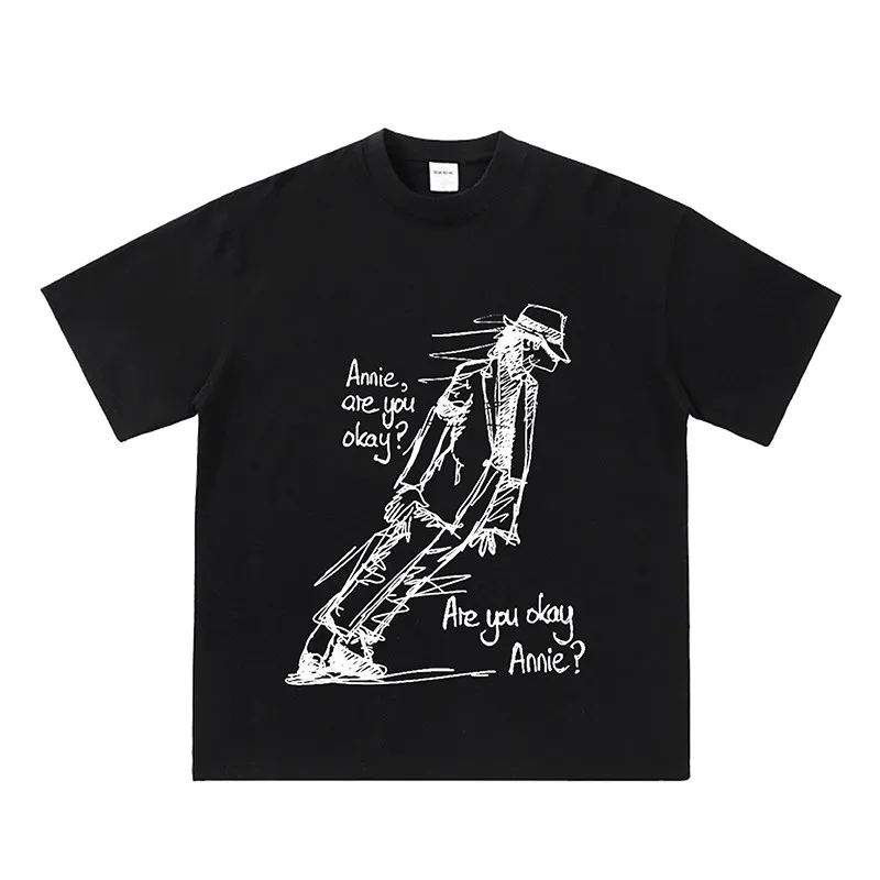 Michael Jackson Retro Cotton Printed Short-sleeved T-shirt, Suitable for Men, Women, and Children of All Agest for Summer Wear.