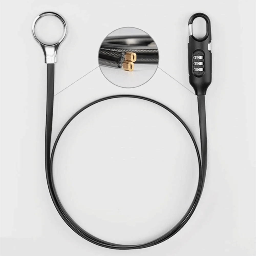 

3-digits Combination Bicycle Password Lock High Strength Zinc Alloy Safety Bike Lock Steel Cable 150cm Length