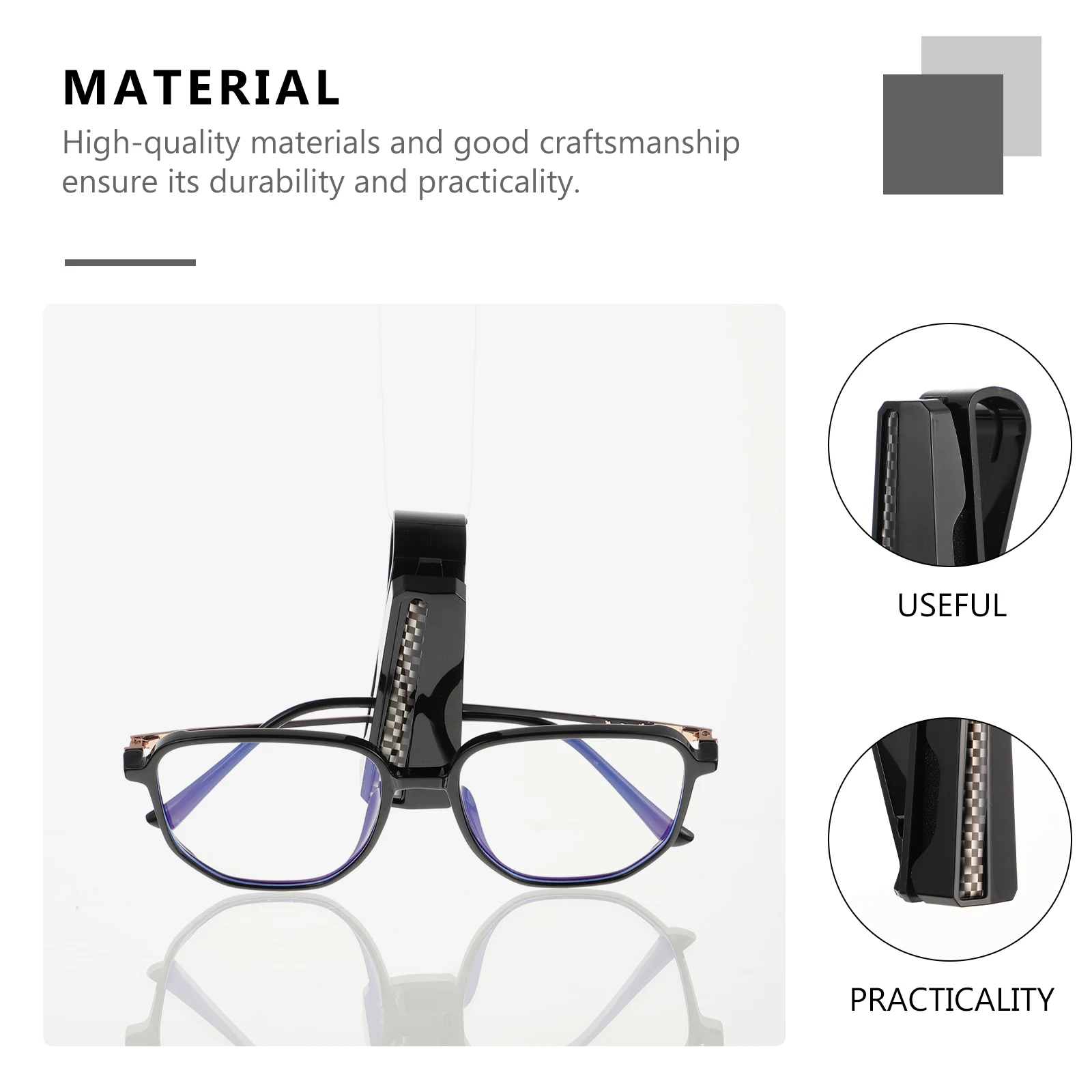 

2Pcs Sunglasses Car Sunglasses Mount Clips Car Visor Eyeglasses Holder Durable Plastic Frame Glasses Accessories