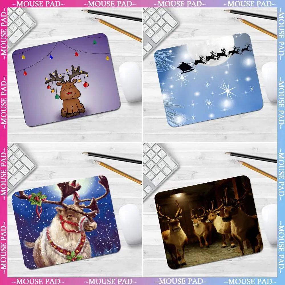 

Christmas reindeer Mouse Pad Non-Slip Game esktop Leather Mause Pad Waterproof Anti-Scratch Easy To Clean Mat For Give gifts to