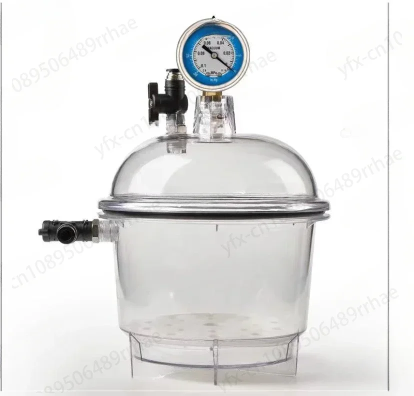 

Laboratory Plastic Vacuum Dryer Transparent Vacuum Drying Vessel Polycarbonate Storage Tank Ball Valve Pressure Gauge 150MM