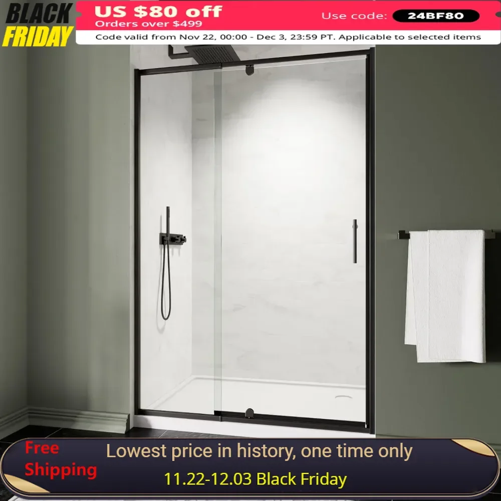 

Shower Door, 38-42" W X 71" H with 1/4" (6mm) Clear SGCC Tempered Glass, Reversible Installation, Pivot Shower Door