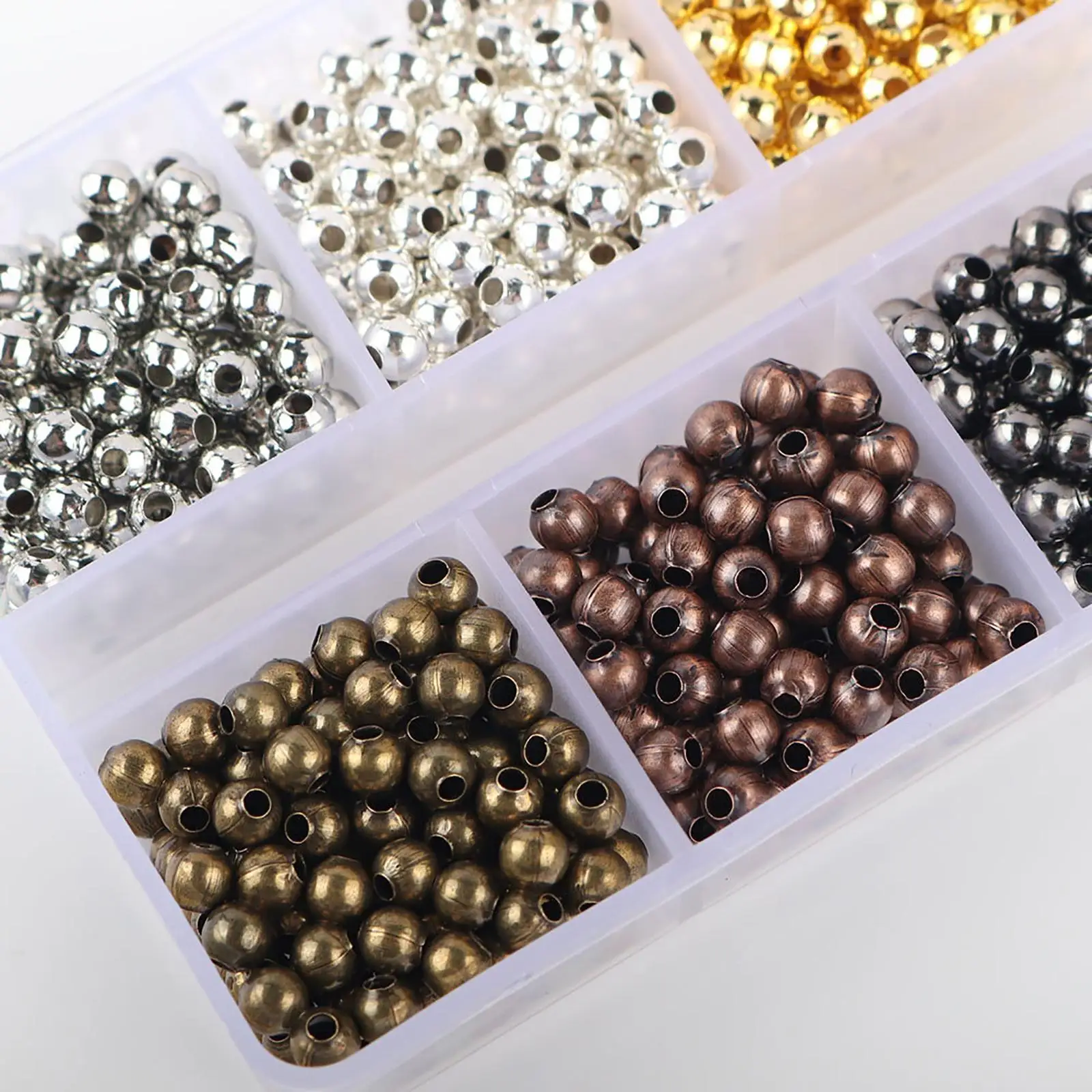 200 Beads, 4mm Spacers Stopper Beads Charms for Jewelry Making Necklace Earring Pendant Finding Beading, Craft Sewing Craft