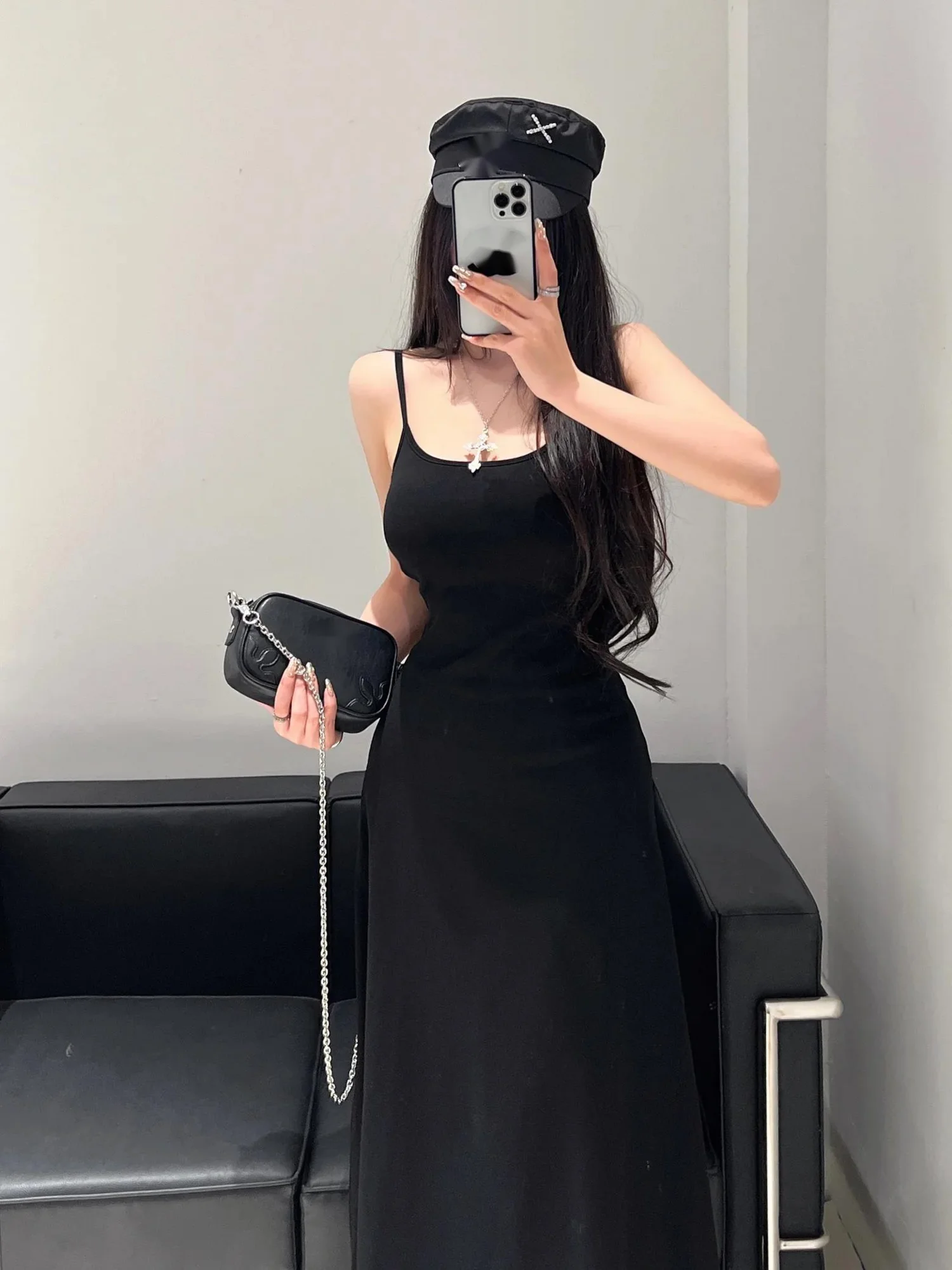 Abito a canotta verde menta elegante per abiti lunghi stile vacanza sexy estivo da donna Dolce moda donna Novità