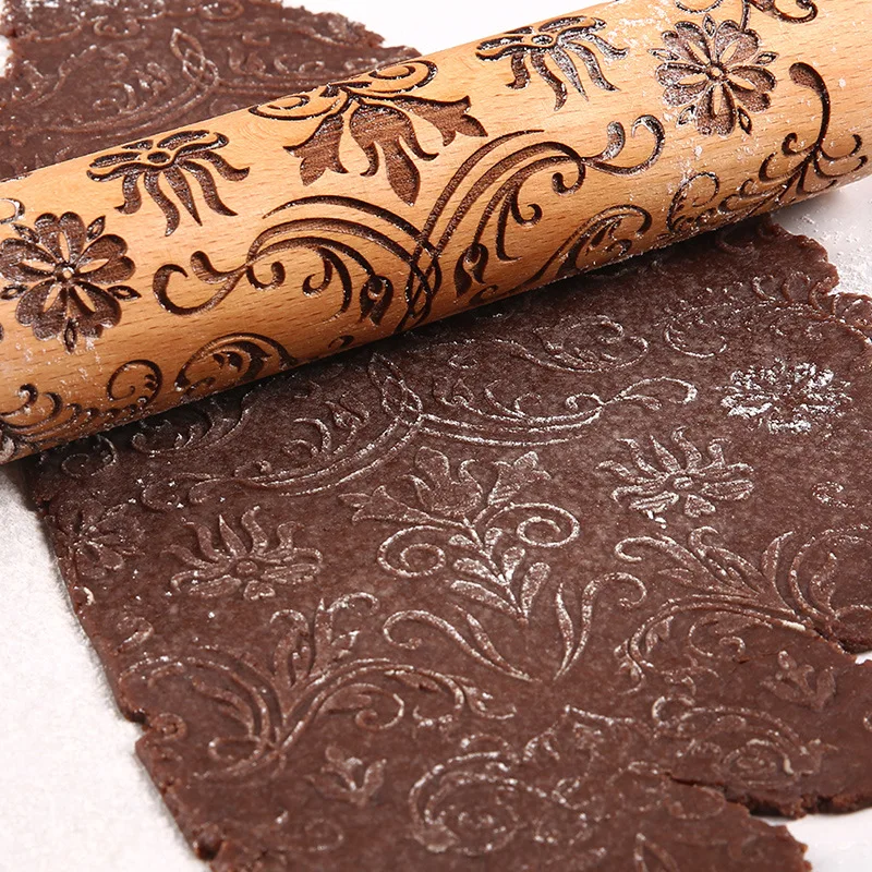 

Beech Solid Wood Rolling Pin Printing Pin Baking Tools Roller Clay Tools Clay Sticks Cookie Moulds